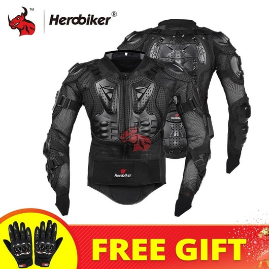 HERORIDER Black Motorcycle Protective Moto Body Armor Exoskeleton Jacket  Padding
